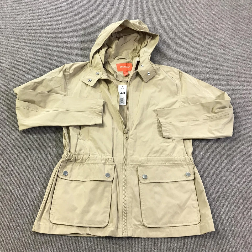 Joe Fresh Jacket Womens XS Beige Hooded Anorak Parka Lightweight Zip - Image 2 of 4