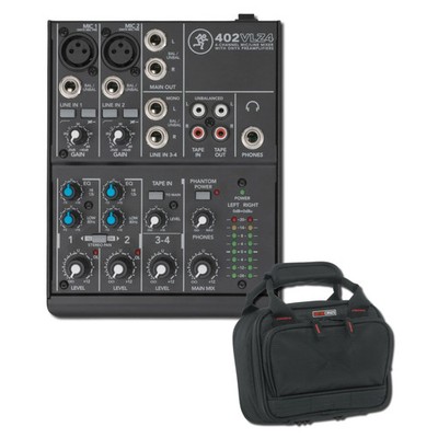 Mackie 402VLZ4 4-Channel Compact Analog Mixer with Padded Mixer Bag