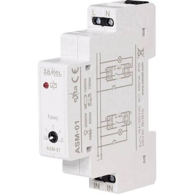 Zamel ASM-01 Relay Timer Lights Stairs Guide DIN 230V