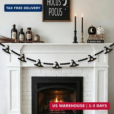 Halloween Garland Witch Hat Decorations, Adjustable Hanging Garland