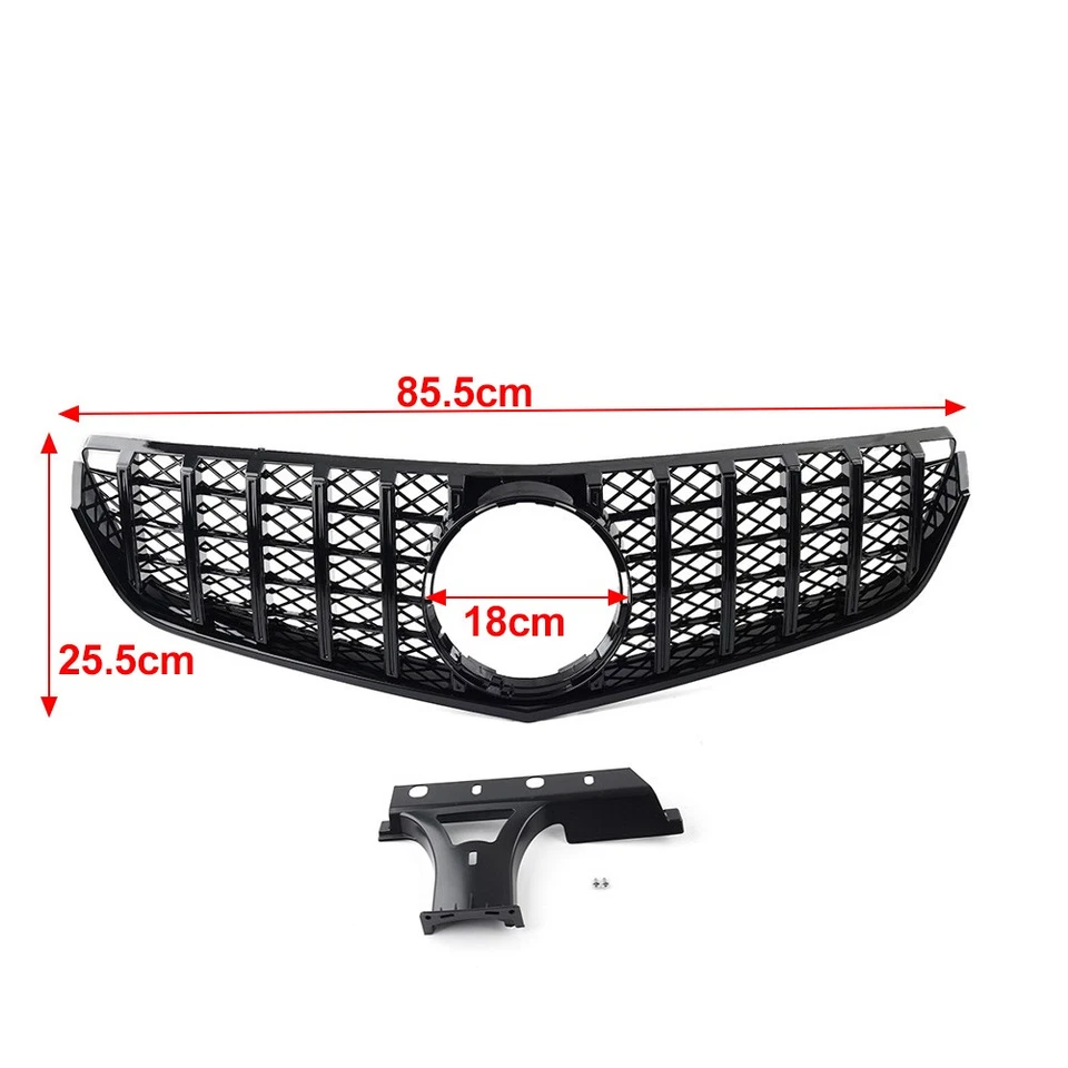 GTR Style Front Bumper Hood Radiator Grille For Benz E Class W207 2009-2013 - Image 2 of 4