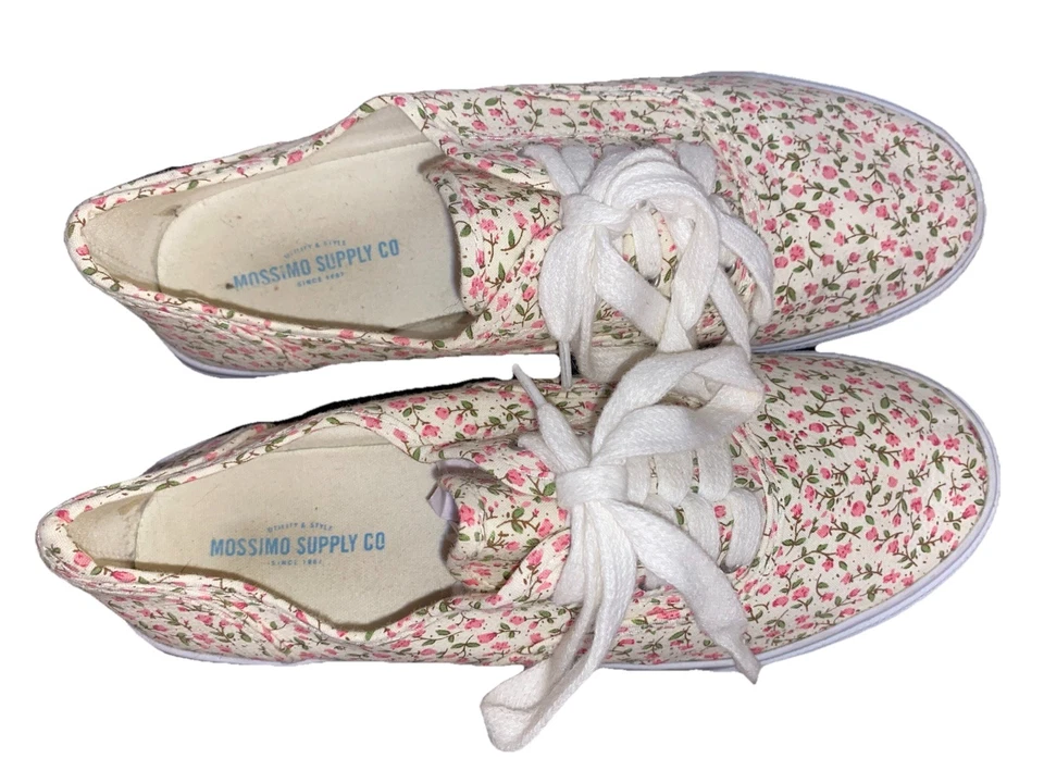 Mossimo Supply Zapatos Florales Flores Mujer Talla 8.5 Parte Superior Baja Cómodos Verano Planos Foto 2 de 4