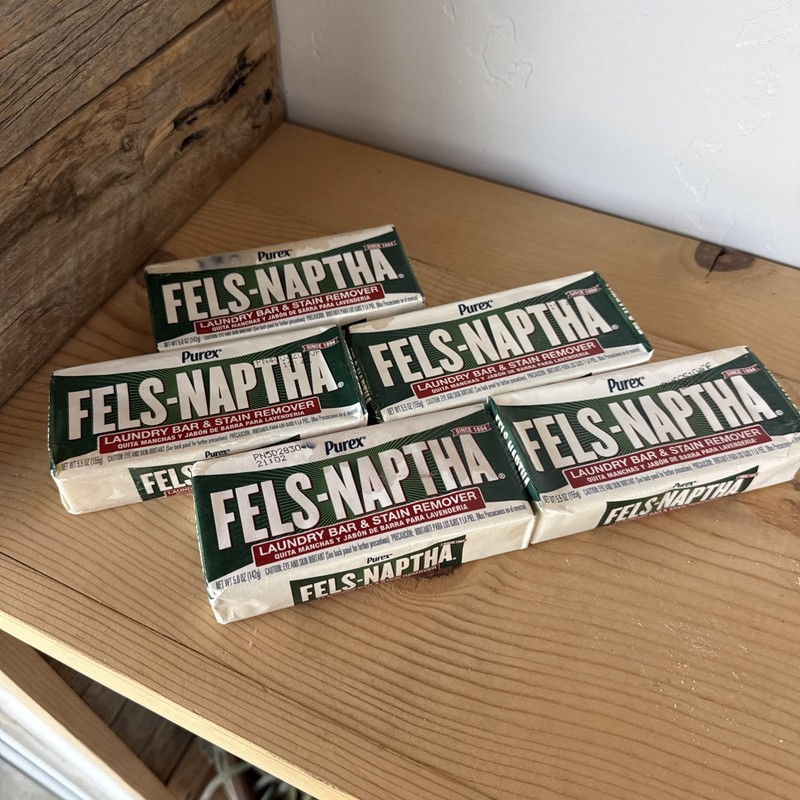 5 Pack!  Fels Naptha Laundry Bar & Stain Remover Purex