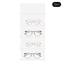 2PCS Sunglasses Holder Rack 5-Tiers Eye Glasses Shelf Wall Mounted Sunglass Rack
