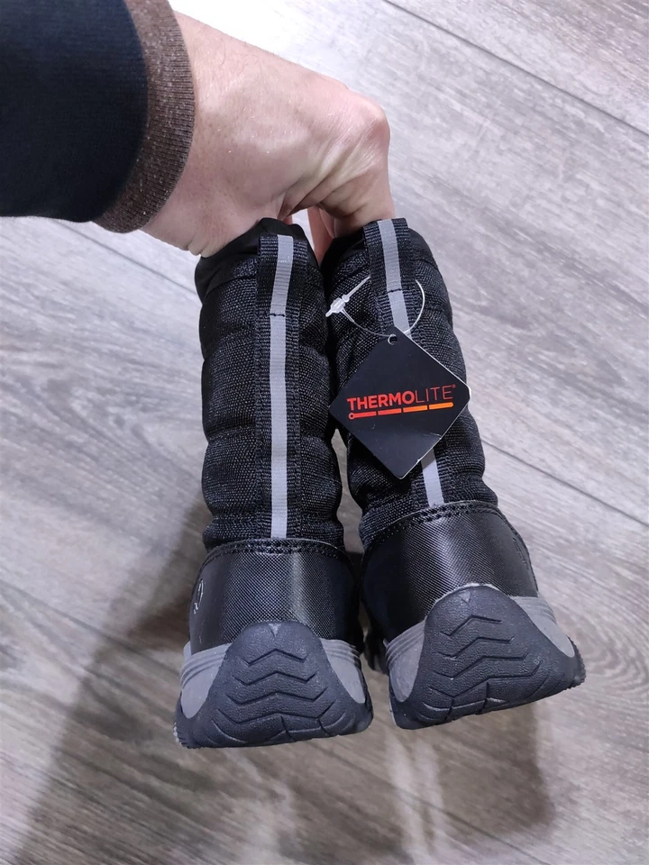 Lands End Boots Toddler Boys Girls Size 7 Black Snow Day Shoes Kids - Image 4 of 4