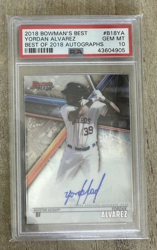 YORDAN ALVAREZ RC Auto 2018 Bowman's Best Best of 2018 Autographs #B18-YA PSA 10