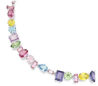 Swarovski Gema necklace Mixed cuts, Multicolored, Rhodium plated