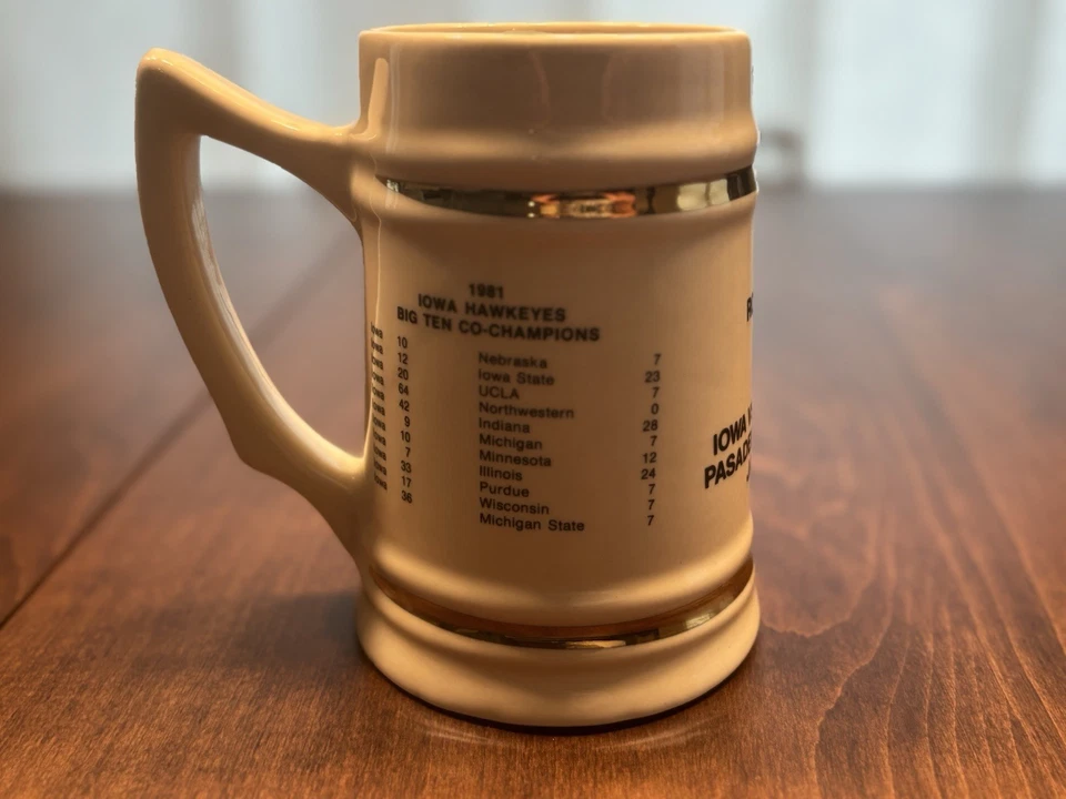 Винтажная розовая чаша Iowa Hawkeyes 1982 — штайн/кружка — 1981 Big Ten Co-Champs — херки - Изображение 2 из 4