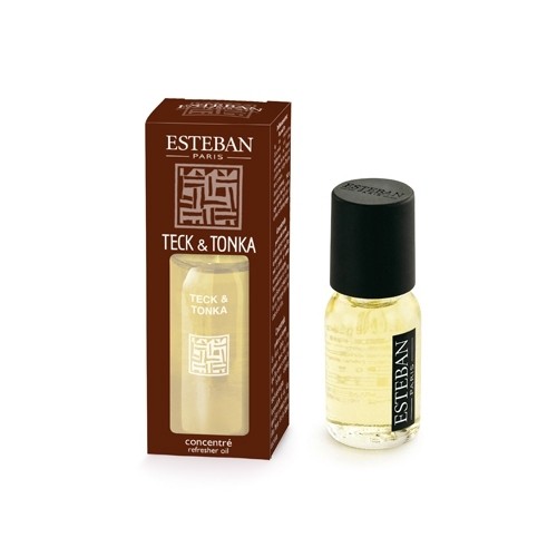 Concentré de parfum teck et tonka 15 ml verre 2.5 cm esteban 2.5x2.5 cm