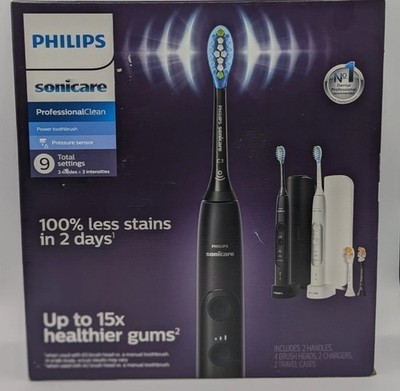 Philips Sonicare HX7513/70 Professional Clean Rechargeable Toothbrush 2PK Sealed