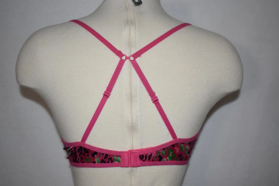 Sujetador Flirtitude Cuello Redondo Push-Up Convertible Corredor-Espalda Correa Rosa Animal Nuevo con Etiquetas Foto 4 de 4