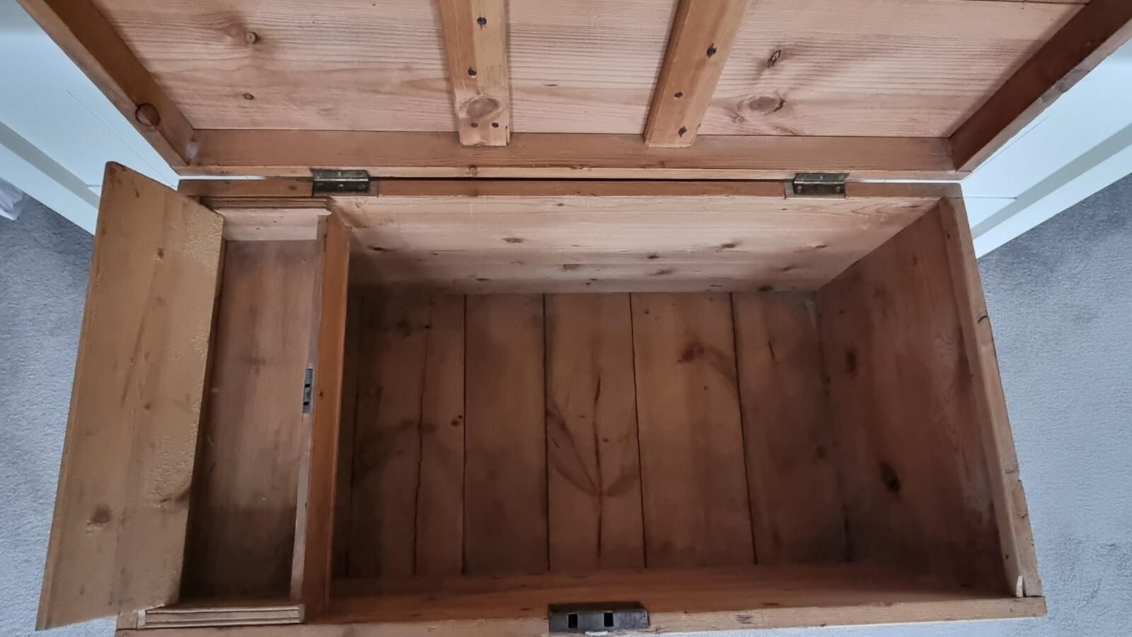 Large Antique Pine Chest Blanket Box eBay