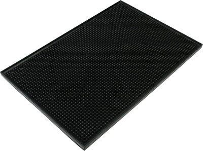 Excellante Plastic Bar Servicing Mat, 12'' x 18'', Black