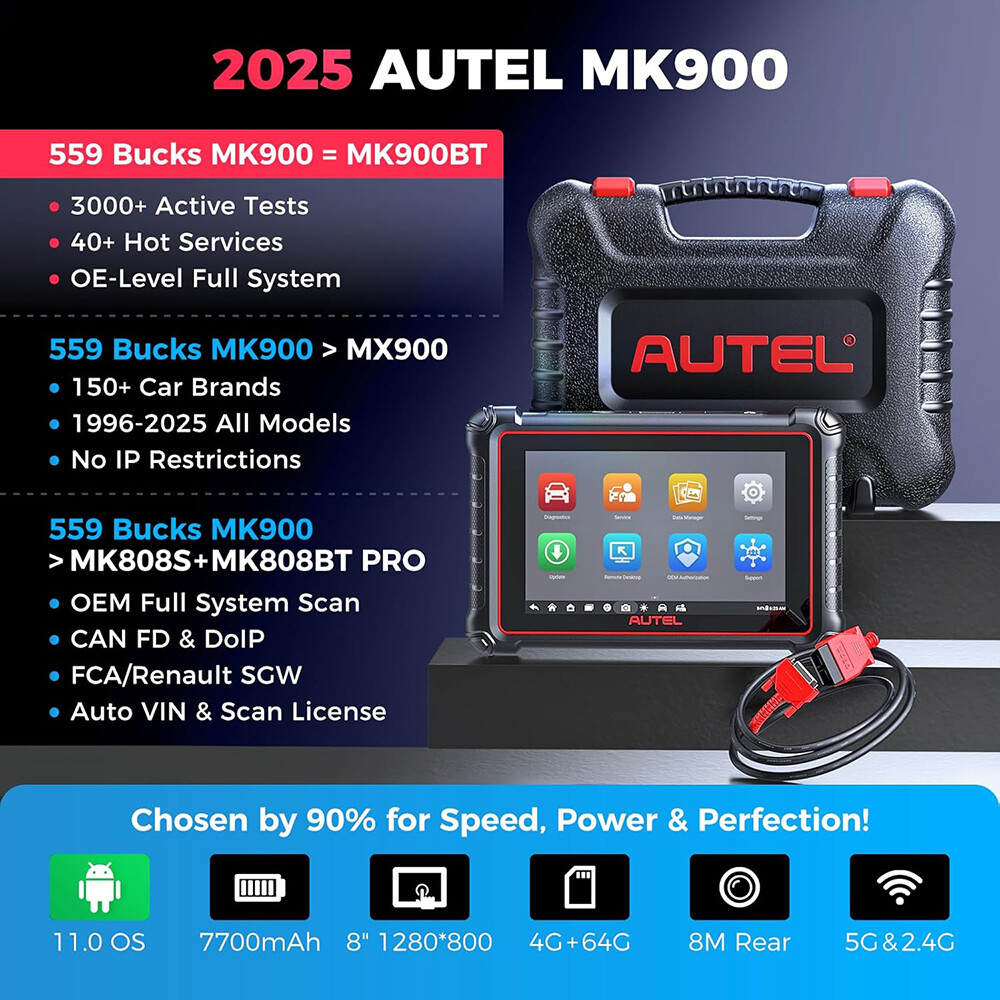 2025 Autel MaxiCOM MK900 MK900BT MX900 Auto All System Diagnostic Scanner Tool
