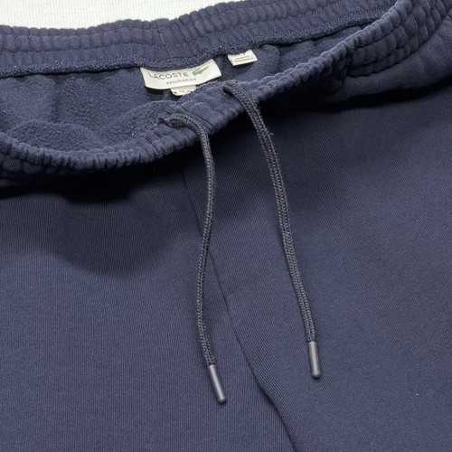 Lacoste Sweat Shorts Mens XL Blue Stripe Letter Logo Navy Jogger Drawstring Navy - Picture 4 of 19