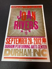 Joan Rivers 2012 Durham NC Arts Center HATCH SHOW PRINT ORIGINAL POSTER