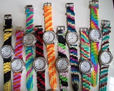 Fashion Rainbow Cool Color Jelly Silicone Rhinestone Girls/ Women's Casual Watch