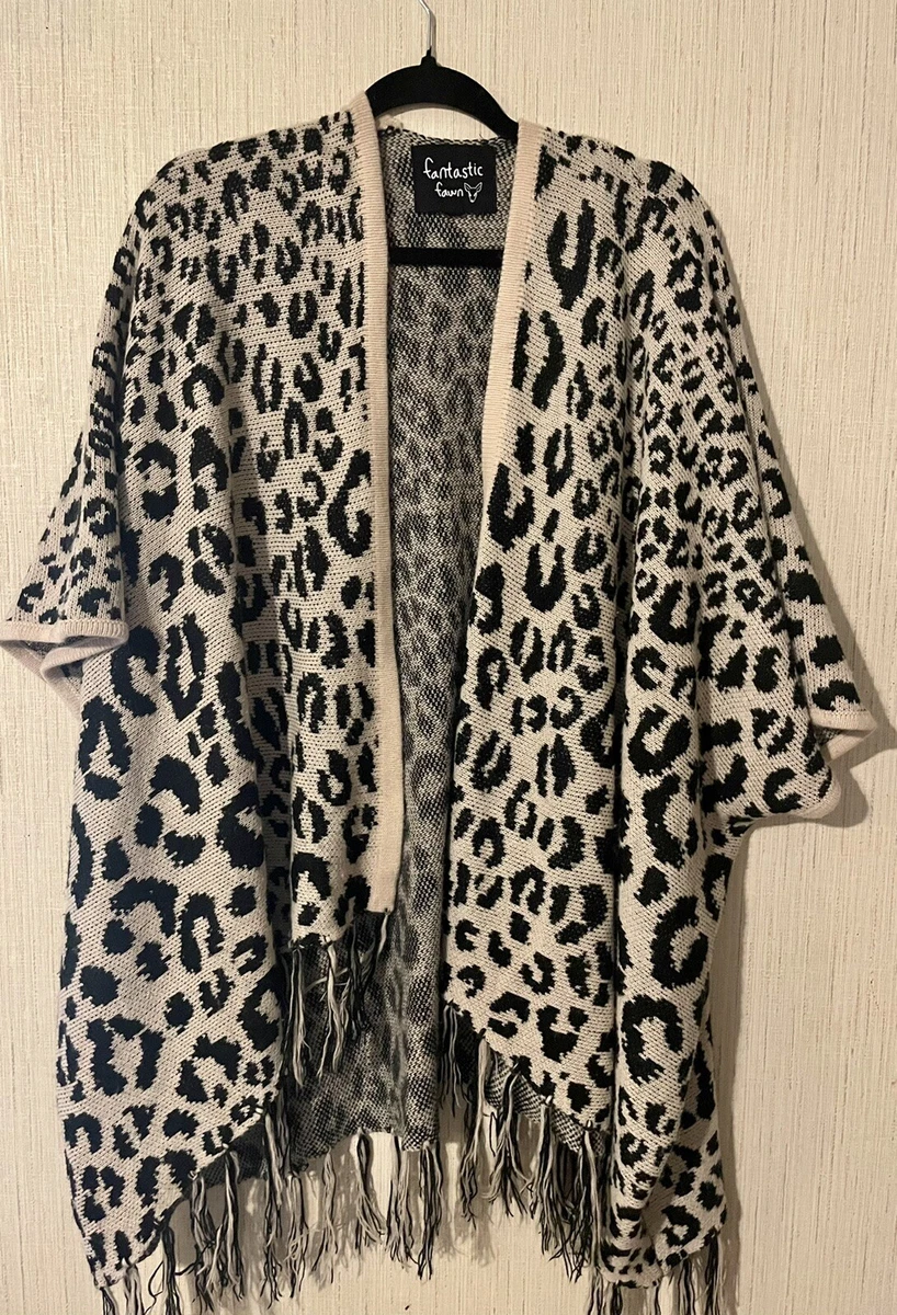 Leopard poncho best sale sweater