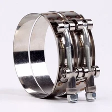 2 x 5.0" Stainless Steel T Bolt Clamp Turbo Intake 5" Silicone Hose Clamp