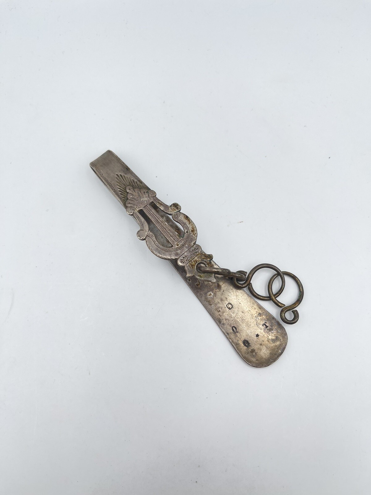 Ref 584 Clavet Hook Chatelaine Solid Silver Miner… - image 1