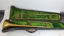 ANTIQUE 1922 CONN VICTOR 196857 4H TROMBONE WITH HARD CASE CONN 2 MOUTHPIECE