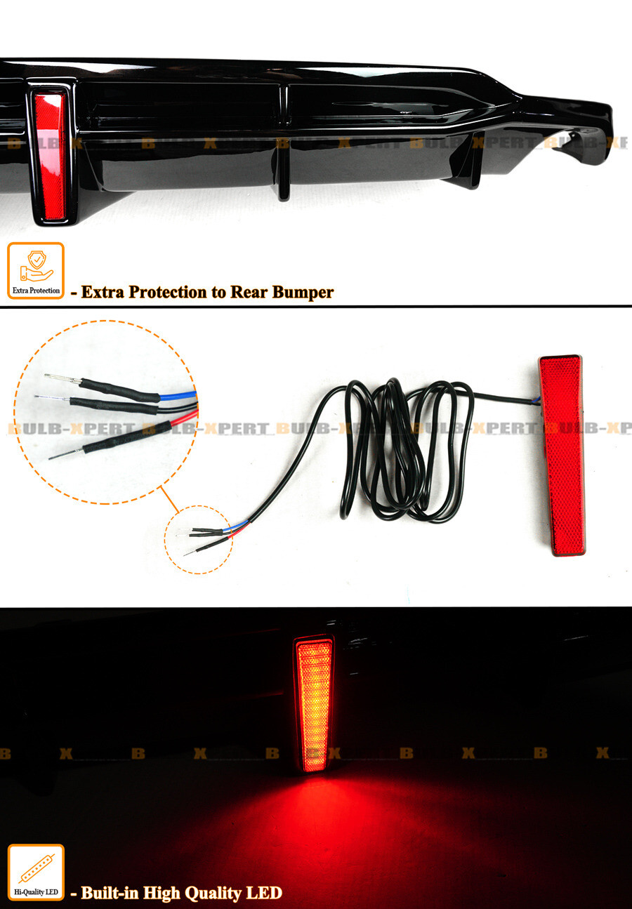 FOR 2023-2026 ACURA INTEGRA DE4 GF BODYKIT GLOSS BLACK LED REAR BUMPER ...