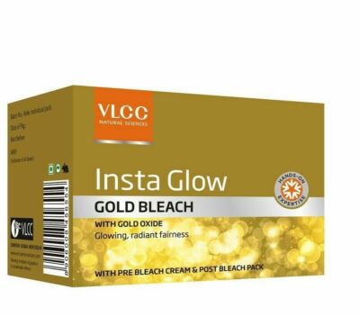 VLCC INSTA GLOW FAIRNESS GOLD BLEACH CREAM FOR REMOVING TAN FACIAL HAIR 30GM