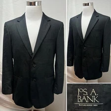 Jos. A. Bank Men's 41R Wool/Cashmere Charcoal Gray 2-Button Blazer Jacket