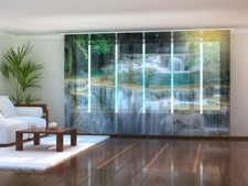 Photo curtain waterfall sliding curtain sliding curtain with photo to measure