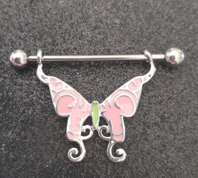 Piercing Barbell Industriel Or Rose Acier Chirurgical 1,6mm X 32mm
