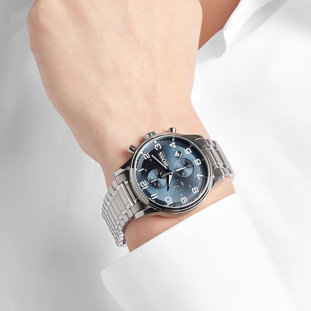 Hugo Boss Aeroliner 1513183 Blue Dial Stainless Steel Men’s Watch Hugo Boss Men main image 2