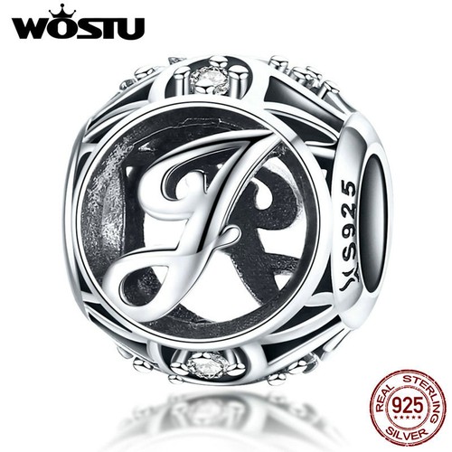 VOROCO 925 Plata Esterlina 925 Colgante Cuentas A-Z Dije Ajuste Pulsera y Collar - Imagen 33 de 63