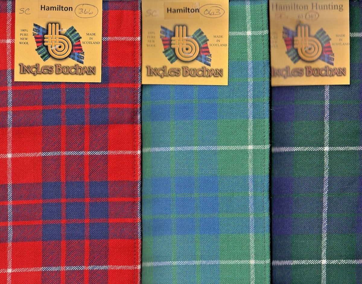 Hamilton Red Clan Tartan Tie - 100% Wool Scottish Tie For Men 56 Inch - View #11