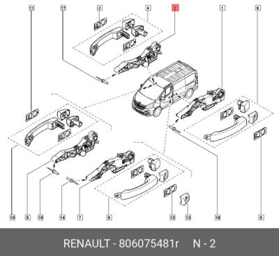Genuine OE Module-Otr Left Hand Opening Cont 806075481R for Renault 80607-5481R