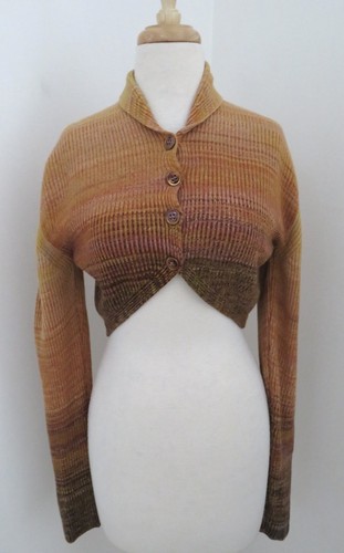 missoni cropped cardigan sweater sz 44 l ombre wool shawl collar
