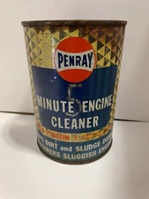 Vintage Penray 5 Minute Engine Cleaner Sealed Can Gas & Oil Petroleana Tin full