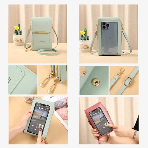 Women Ladies Mobile Phone Bag Crossbody Bag Mini Pouch Purse Wallet Shoulder Bag - Picture 8 of 25