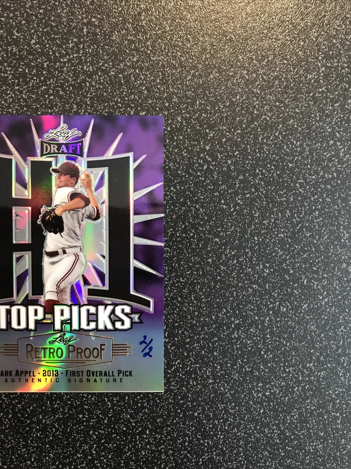 MARK APPEL 2013 Leaf Metal Draft Top Picks RETRO PROOF 紫色 RC 签名 SN#2/2 PHI — 第 3/4 张图片