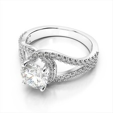 1.44 Ct Round Cut Real Moissanite Engagement Wedding Ring 950 Platinum Size 6