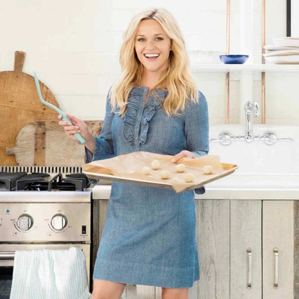 Chambray ruffle shift dress 2025