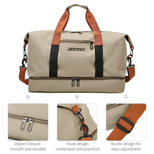 Wasserdichte Reisetasche Sport Fitnessstudio Weekender Gepäcktasche mit Schuhfach - Bild 11 von 31
