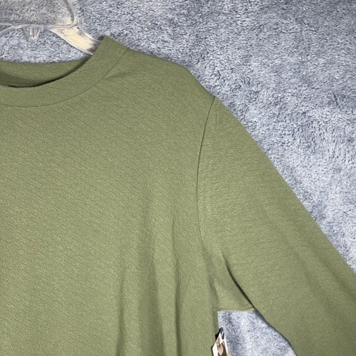 Avia Women's Olive Green Textured Long Sleeve Tee Thumbholes Size XXXL - Picture 7 of 17