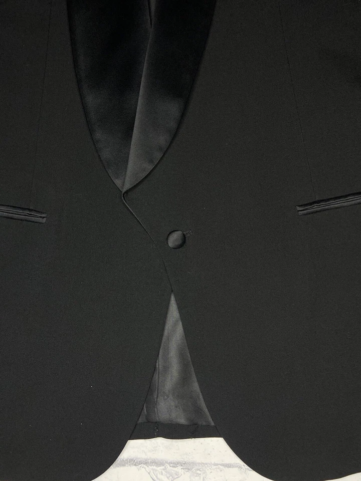 Chaqueta de Esmoquin Formal Negra Raffinati Para Hombre; Hecha en EE. UU.; Talla 41 L Foto 3 de 4