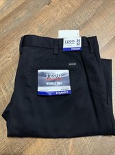 NEW Izod American Chino Straight Leg Pants Mens Sz 34x32 Black Cotton Flat Front