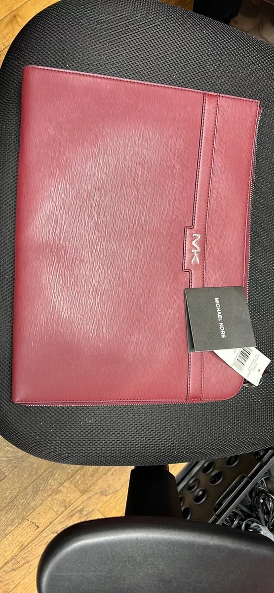 Michael Kors L zip Laptop Case Sleeve DARK CHERRY
