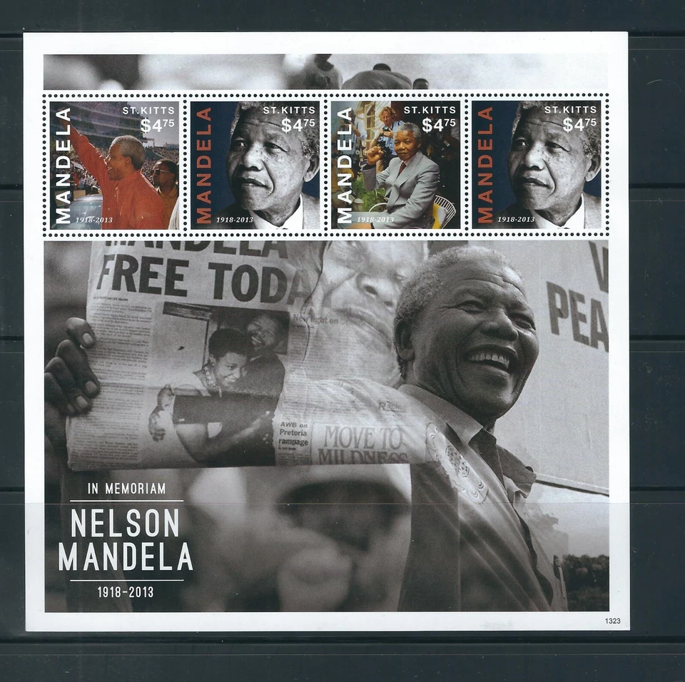 St Kitts / Nelson Mandela In Memorian , Miniature Sheets . MNH - Image 2 of 2