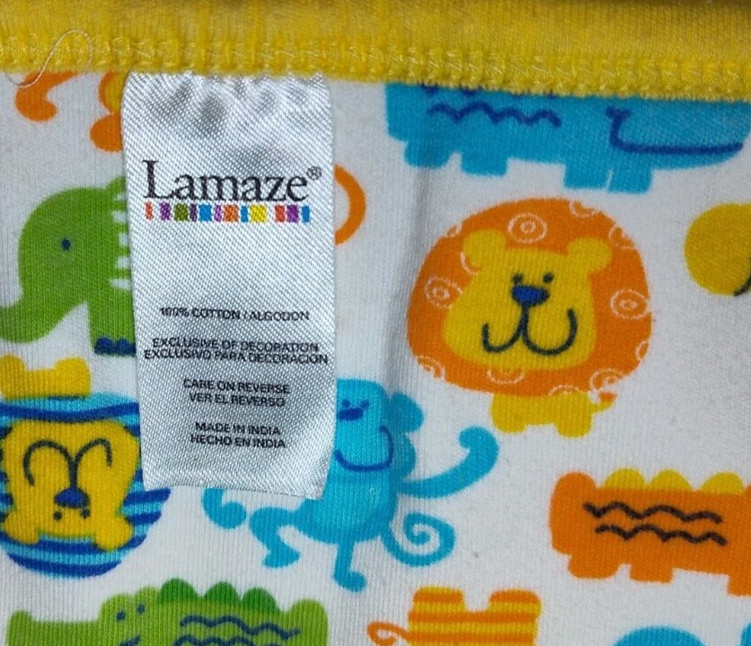 Manta Bebé Mono Divertida Amarilla Lamaze Algodón 25x29 Safari Selva Unisex Lovey Foto 3 de 4