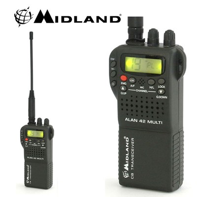 Midland Alan 42 DS CB Funk + Antenne - 4W, 12V, 10km Reichweite Mit Display