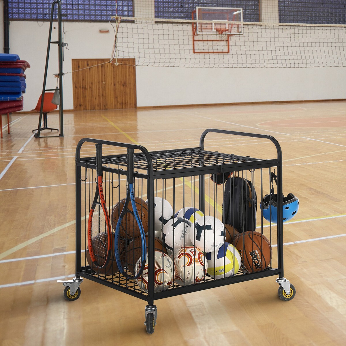 Basketball Storage Cage Cart