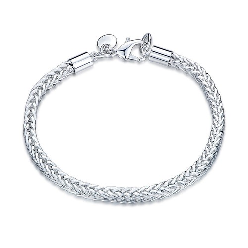 8" Mens Womens 925 Sterling Silver 4mm Franco Cuban Link Chain Bracelet #B296 - Picture 3 of 4
